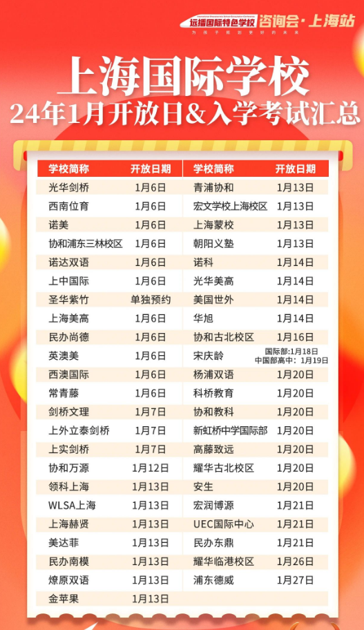 上海热门国际高中春招考试时间一览表