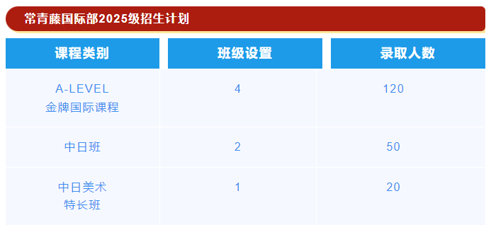 张家港市常青藤实验国际部2025年招生简章