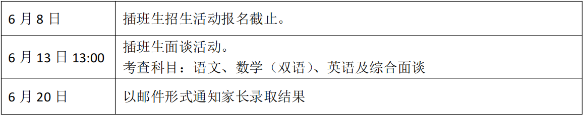 上海市实验学校国际部2025学年第一学期（秋季入学）插班生报名启动