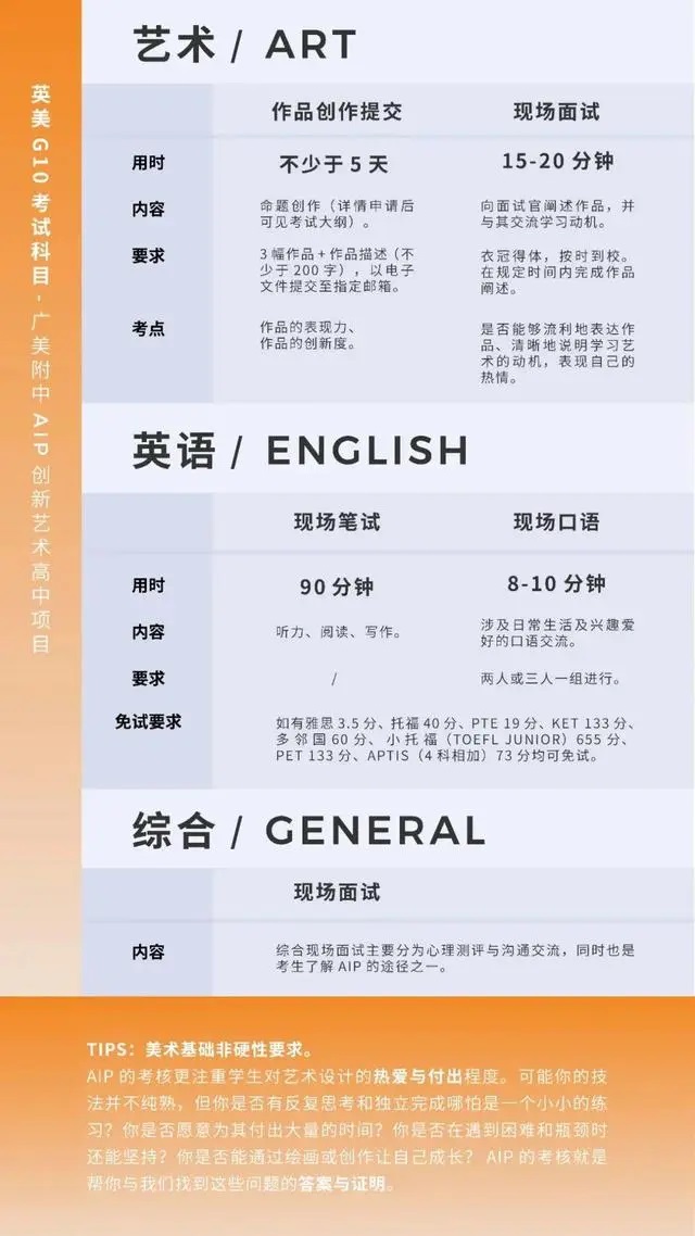 2023年广美附中AIP英美班常规申请流程