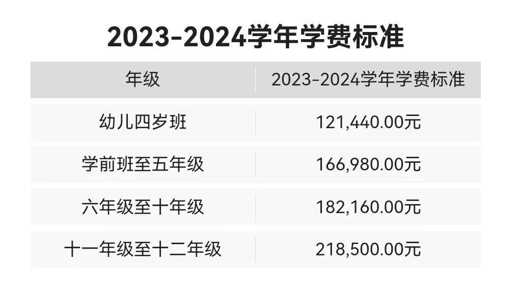 2024年深圳外国语学校国际部学费标准